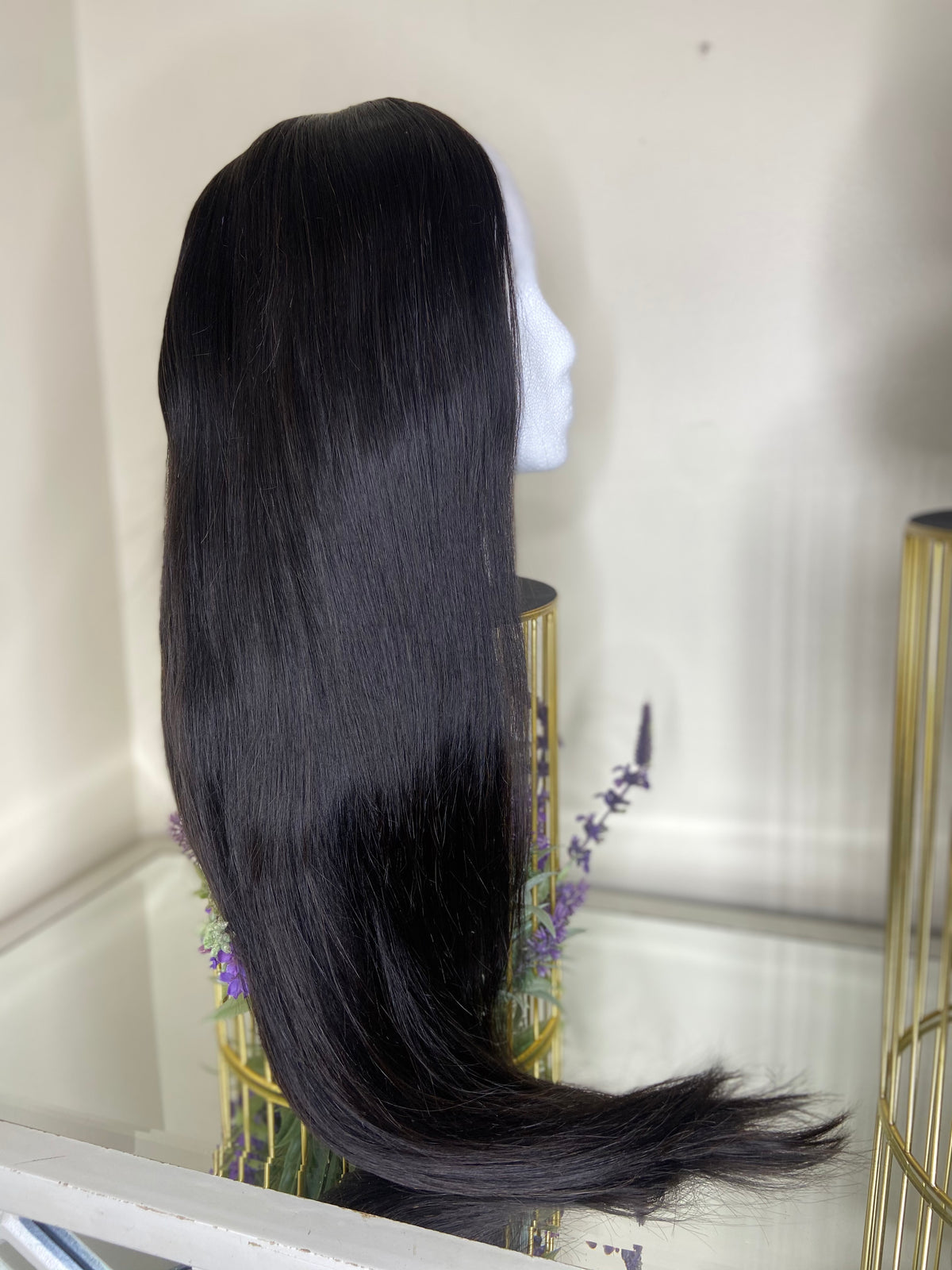 Straight thin part Wig